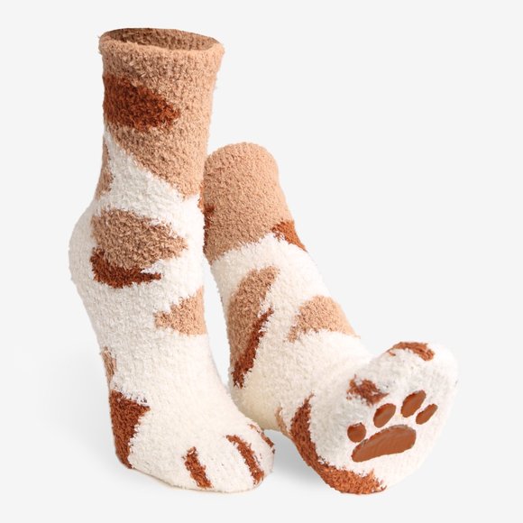 P/S 6 pairs Pack! Cat Paw Fuzzy/Soft/Cozy Mini-Crew Socks·Sleeping·ComfyLuxe - Picture 5 of 7